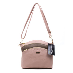 Geanta Piele PRETTA 015 Roz Pudra-Taupe
