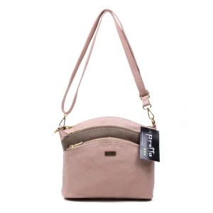 Geanta Piele PRETTA 015 Roz Pudra-Taupe